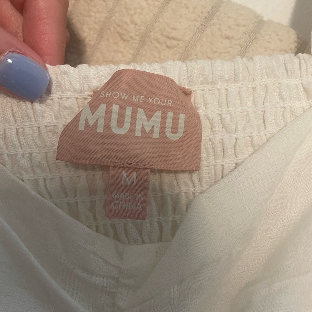 Show Me Your MuMu White Puff Sleeve Midi Dress - Picture 5 of 5